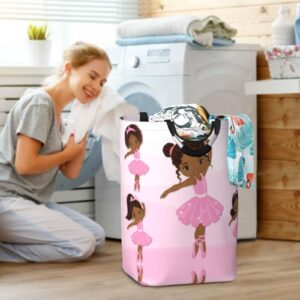 Gbuzozie Cute African American Black Girl Laundry Hamper Storage Basket Toys Clothes Organizer Bin For Home Bathroom Bedroom Dorm Nursery, 52l