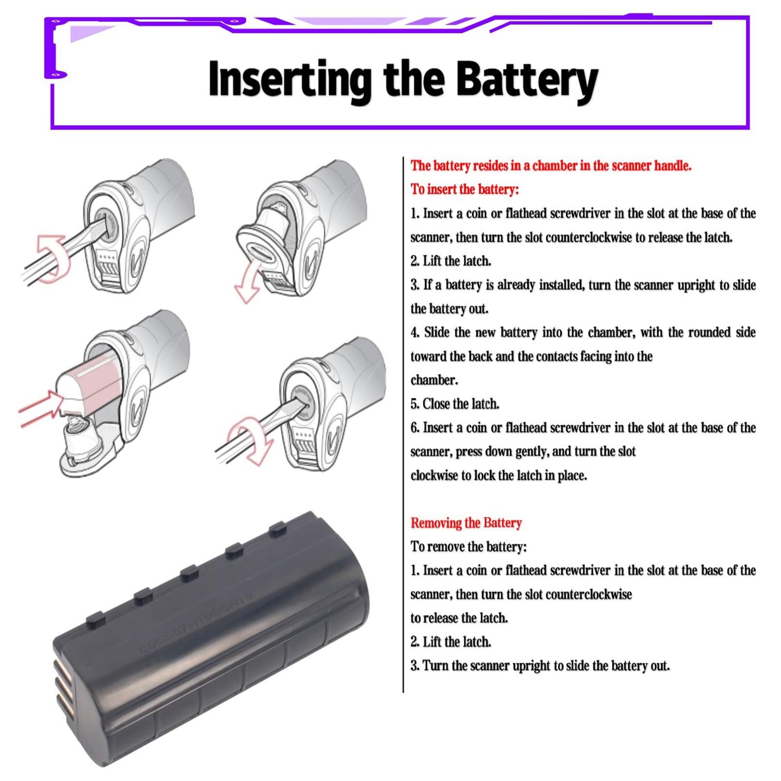 Youejoeq (2-Pack) 21-62606-01 Battery Replacement for Symbol LS3478 DS3478 LS3578 DS3578 XS3478, MT2000, MT2070, MT2090 BTRY-LS34IAB00,KT-BTYMT-01R Barcode Scanner Battery