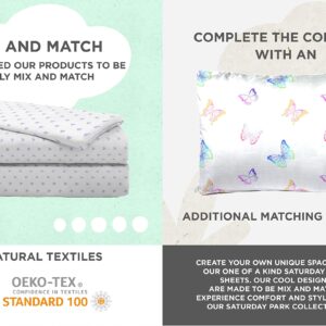 Saturday Park Ombre Butterflies Queen Bed Set - 7 Piece 100% Organic Cotton Bedding - GOTS & Oeko-TEX Certified