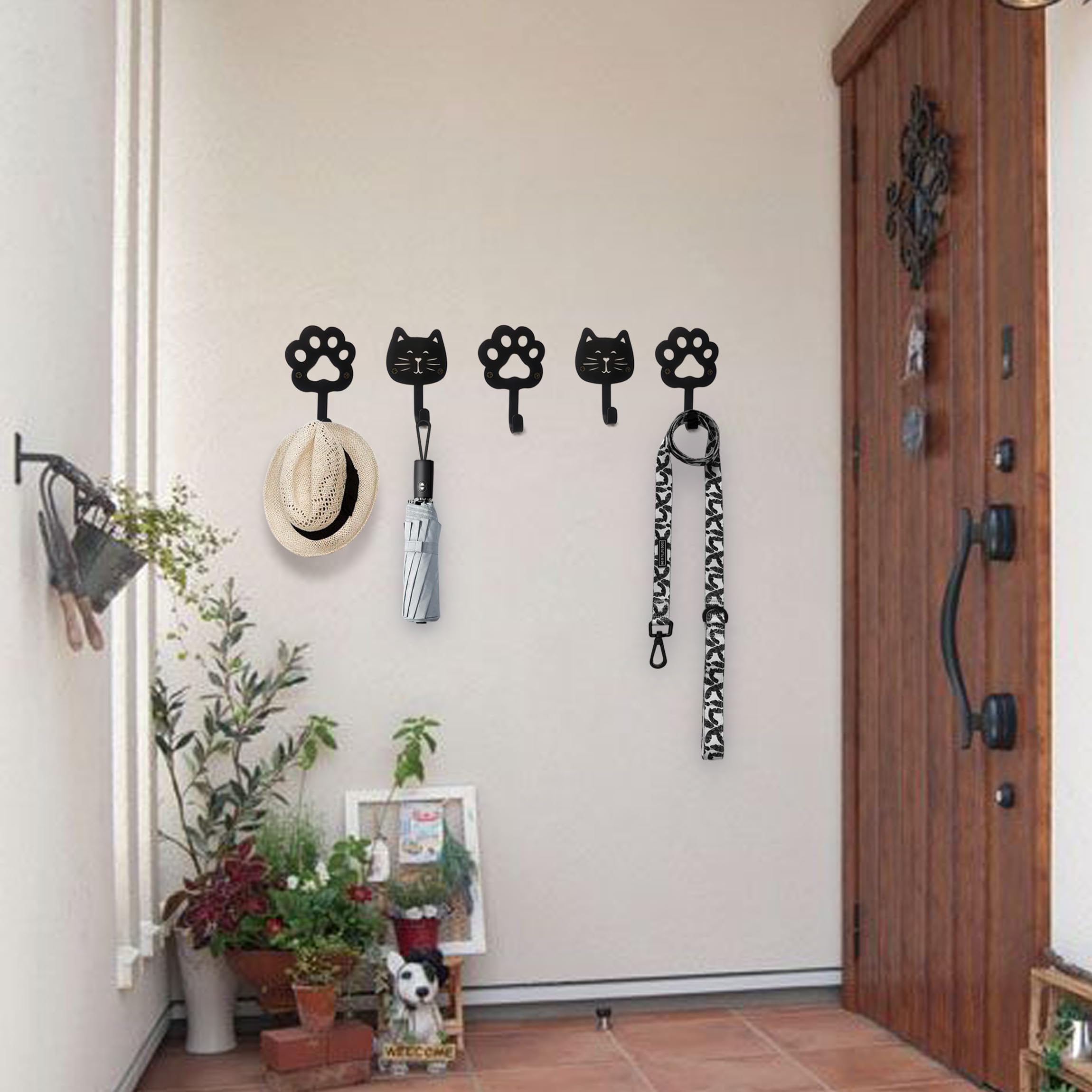 10 o'clock Key Holder & Dog Leash Holder, Metal Wall Hook for Hanging ，4×6 inch(Set of 3),Dog/Cat Mom Gifts Leash Holder for Entryway, Hallway, Kitchen, Office Decoration