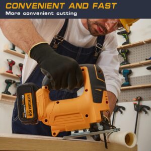 IRONFIST Jig Saw, Cordless 20V Lithium Saber saw, Adjustable 4-Position Orbital wood and metal cutting machine Compatible with DEWALT Battery (Tool Only, NO Battery)