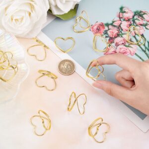 CRASPIRE Place Card Holders 20pcs Gold Heart Shape Table Card Holders Wedding Table Number Holders Photo Holder Pictures Stand Clips for Place Cards Weddings Anniversary Party Valentine's Day Gift