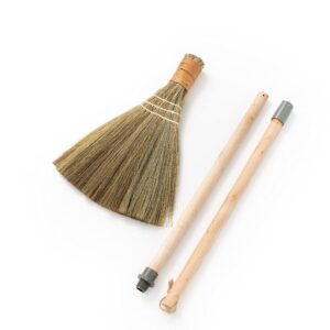 BMart Home Vietnamese Broom Long Handle, Indoor and Outdoor Broom to Sweep & Clean Floors, Sturdy Wooden Handle for Strength & Durability, Decoration Idea, Wedding Broom - 9.84'' Width, 47.44" Length