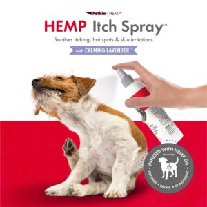 Petkin Hemp Anti Itch Spray for Dogs and Cats – with Hemp Oil & Calming Lavender Extract, 8 fl oz – Reduce Itching, Hot Spots and Skin Irritation – Soothes, Calms & Conditions