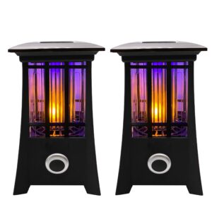 pic solar flame effect patio lantern bug zapper, ½ acre coverage, 2 pack