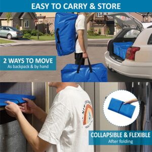 8 Pack Heavy Duty Extra Large Moving Bags with Backpack Straps & Large Vacuum Storage Bags Moving Supply Combo, Moving Totes with Handles & Zippers for Space Saving, Fold Flat, Includes Vacuum Bags