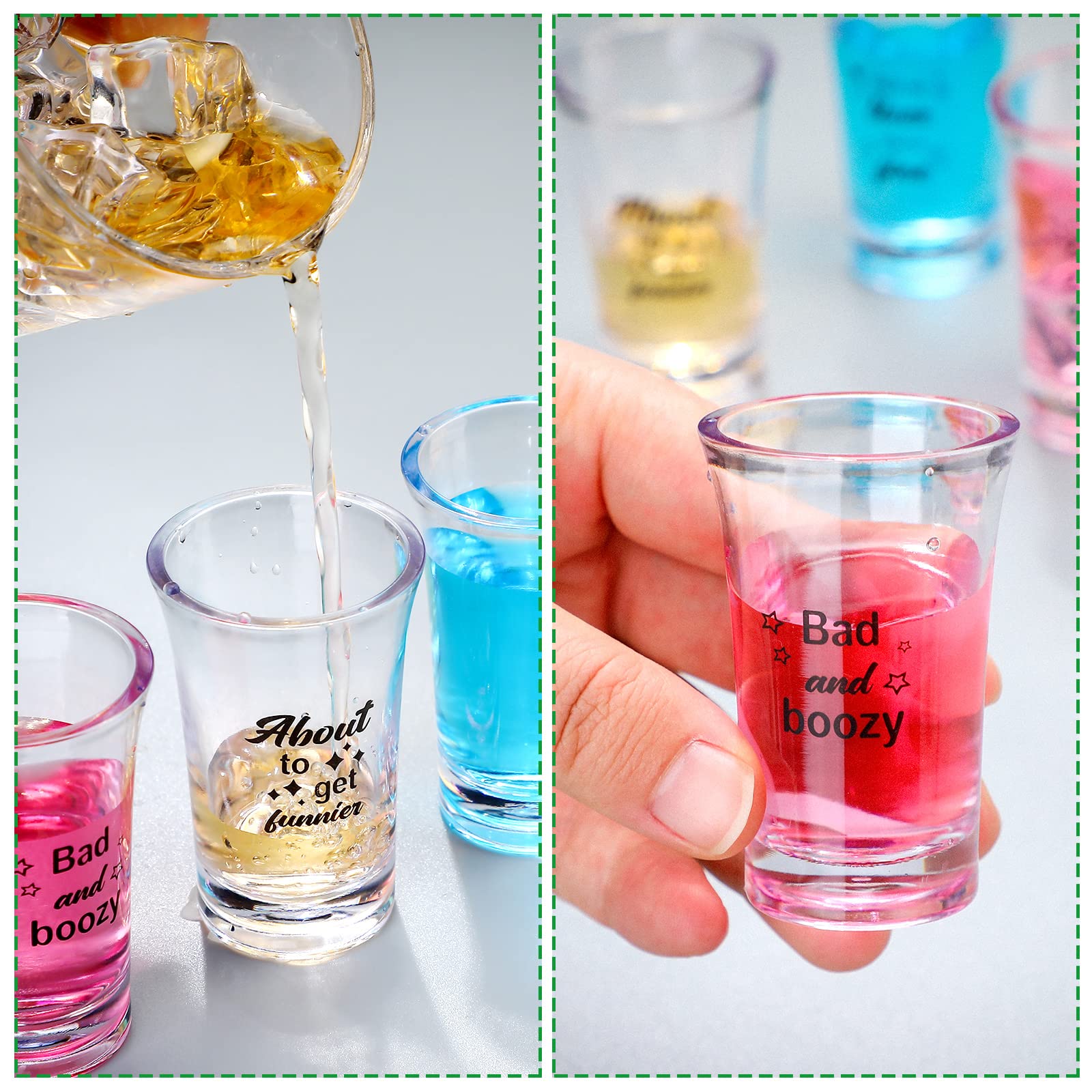 28 Pcs Funny Shot Glasses for Adult Acrylic Party Shot Glasses 1.2 Ounce Shot Glasses Party Favors for Guests Shot Glasses Bulk Wine Shot Glasses for Adult Birthday Party Drinking Gifts Supplies