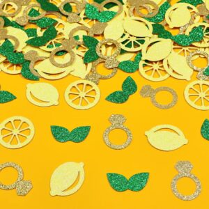 sursurprise 200pcs lemon table confetti glitter for she found her main squeeze lemon bridal shower decorations lemon bachelorette party wedding engagement supplies