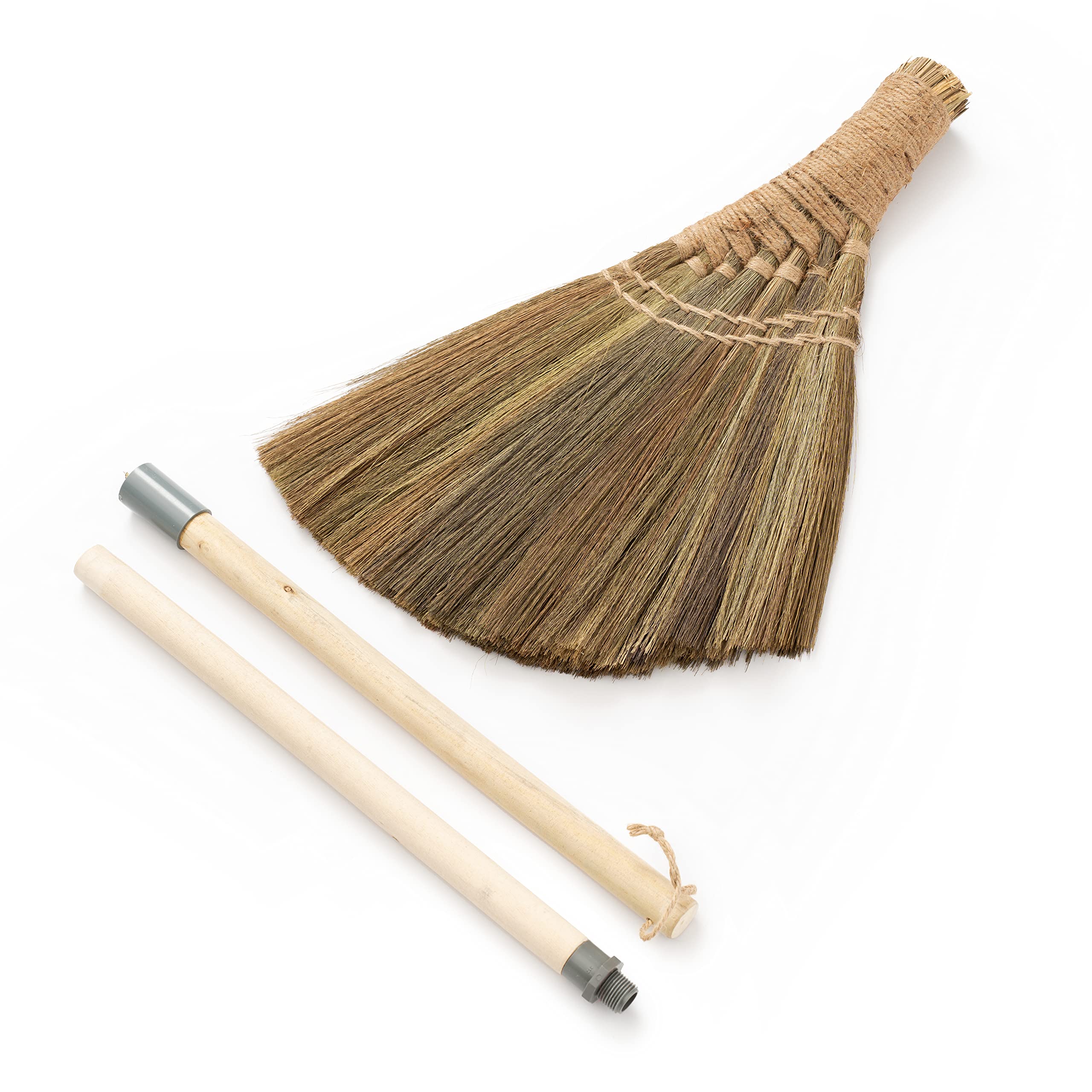 BMart Home Natural Whisk Sweeping Hand Handle Broom 55.12 inch Length- Vietnamese Straw Soft Broom for Cleaning Indoor-Outdoor, Sofa, Car Hood, Decoration Items (Natural)