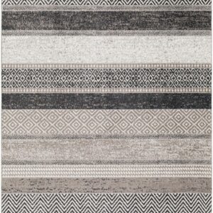 Mark&Day Washable Rugs, 8x10 Sandborn Modern Medium Gray Area Rug, Black Grey Beige Carpet for Living Room, Bedroom or Kitchen (7'10" x 10', Machine Washable)