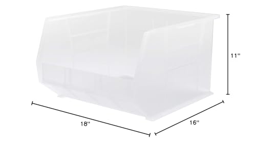 Akro-Mils 30270 AkroBins Plastic Storage Bins (3-Pack) and 40270 Lengthwise Plastic Dividers (6-Pack)