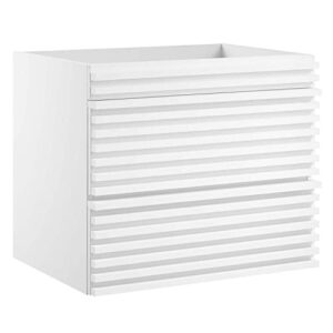 modway render 23.5" mdf wood wall-mount bathroom vanity cabinet in white