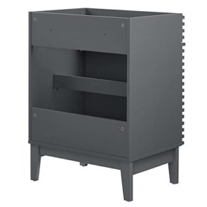 Modway Render Modern Style Wood Bathroom Vanity Cabinet in Gray