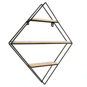 InPlace Barnwood/Metal Diamond Wire Shelf, 3.98" D x16.26 W x 19.83" H