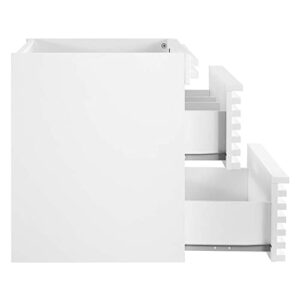 Modway Render 23.5" MDF Wood Wall-Mount Bathroom Vanity Cabinet in White