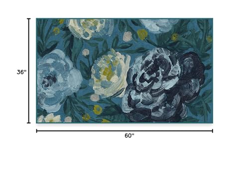 RUGGABLE Washable 3x5 Area Rug, Camellia Midnight, Premium Rugs for Living Room, Bedroom, Kitchen, Office, Classroom with Gripper Non Slip Pad