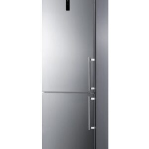 Summit Appliance FFBF181ES2LHD Bottom Freezer Refrigerator, 24" Wide, High Temperature Alarm, 11.7 cu.ft Capacity, Stainless Steel Door, Left Hand Door Swing, Multi-Flow Fan, Digital Thermostats