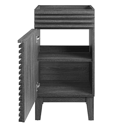 Modway Render 17" Particleboard and Laminate Bathroom Vanity Cabinet in Charcoal