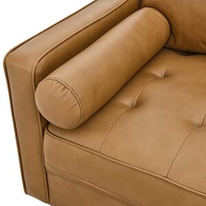 Modway Valour 88" Modern Style Leather and Dense Foam Sofa in Tan Finish