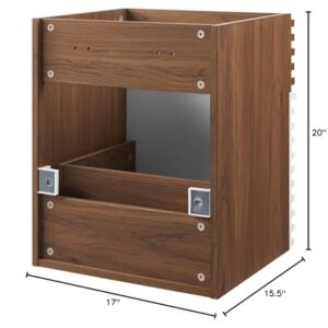 Modway Render 17" MDF Wood Wall-Mount Bathroom Vanity Cabinet in White/Walnut