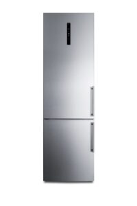 summit appliance ffbf181es2lhd bottom freezer refrigerator, 24" wide, high temperature alarm, 11.7 cu.ft capacity, stainless steel door, left hand door swing, multi-flow fan, digital thermostats