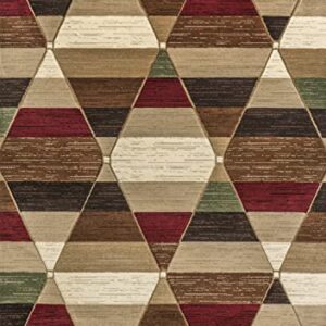 JONATHAN Y UNQ101B-8 Kehoe Retro Diamonds Geometric Indoor Area -Rug, Modern, Contemporary, Transitional Easy -Cleaning,Bedroom,Kitchen,Living Room,Non Shedding, Red/Brown/Cream, 8 X 10