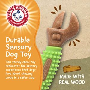 Arm & Hammer for Pets Chew Tools Collection: Wood Blend Wrench Chew Toy for Dogs | Compressed Wood Dog Chew Toys with Baking Soda, Safer & Durable Alternative to Chewing Sticks 8 Inch