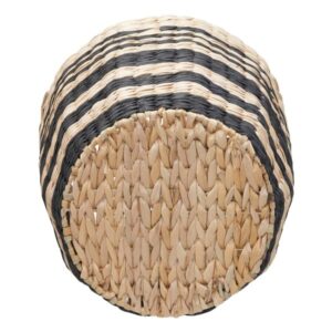 Household Essentials Cattail and Paper Multi Band Basket, Natural and Black