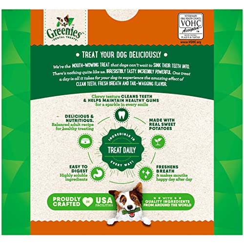 Greenies Regular Natural Dog Dental Treats, Sweet Potato Flavor, 36 oz. Pack (36 Treats)