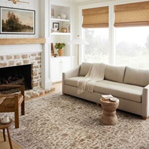 Loloi Sorrento Collection 6'-7" x 9'-10" Area Rug in Bark/Natural - Vintage Inspired Patterned Area Rug, Unique Area Rug for Living Room, Bedroom, Dining Area