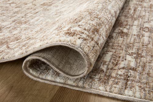 Loloi Sorrento Collection 6'-7" x 9'-10" Area Rug in Bark/Natural - Vintage Inspired Patterned Area Rug, Unique Area Rug for Living Room, Bedroom, Dining Area