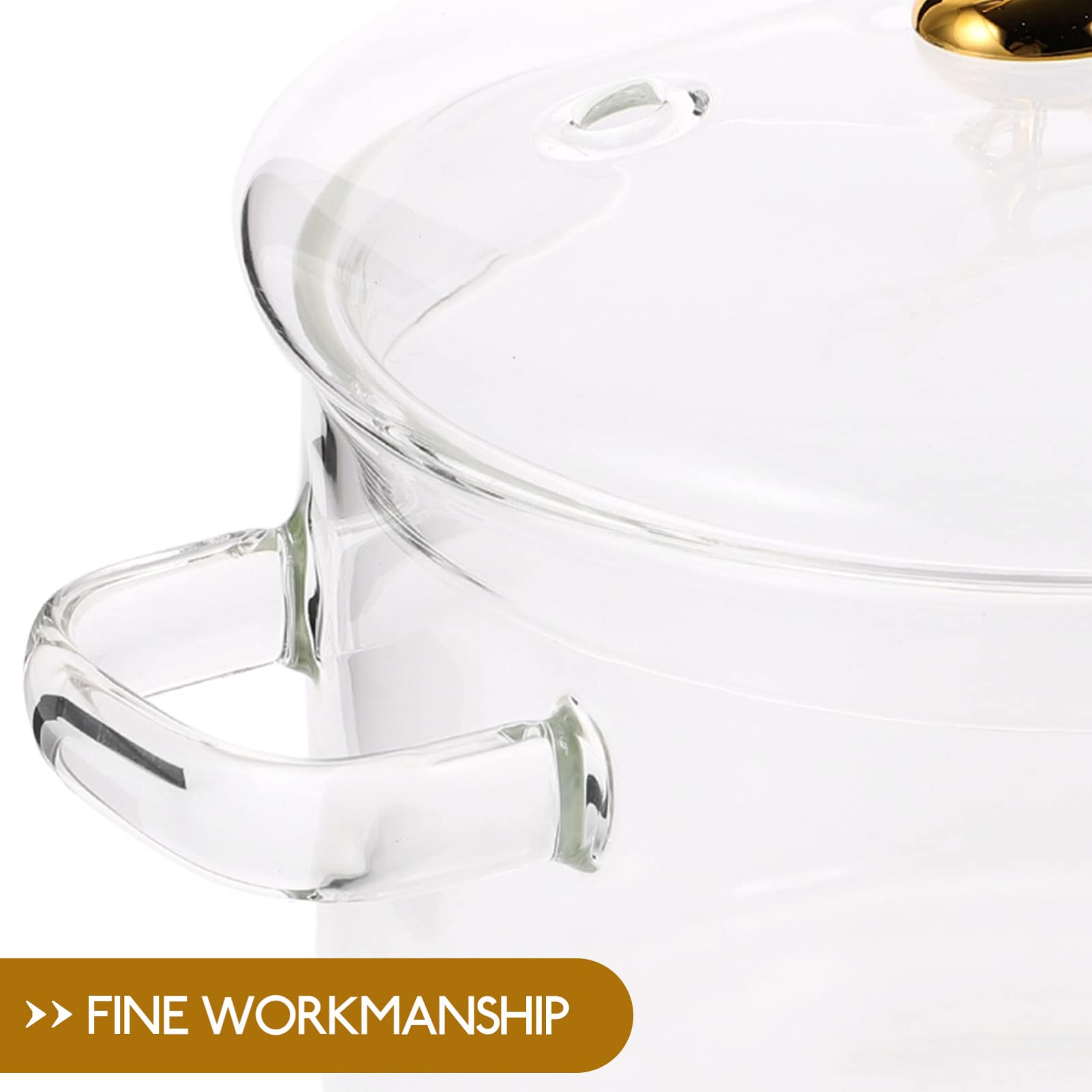 Yardwe Soup Pot Milk Hot Pot High Borosilicate Noodle Pot Christmas Saucepan Cooking Pot Multi-Functional Stewing Pot Home Accessories Pot Stew Pot Baby Glass with Pot Binaural