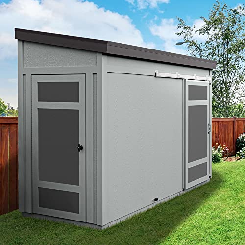 Handy Home Products Cambria 10x4 Outdoor Wood Storage Shed with Full Floor System