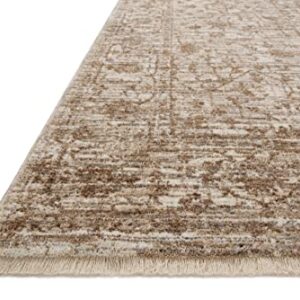 Loloi Sorrento Collection 6'-7" x 9'-10" Area Rug in Bark/Natural - Vintage Inspired Patterned Area Rug, Unique Area Rug for Living Room, Bedroom, Dining Area