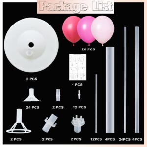 Balloon Column Kit Set of 2 With Balloons Included - Balloon Tower with Stand, Base, and Pole,Backdrop Decoration for Wedding, Baby Shower, Birthday Party, or Bachelorette Parties (Pink)