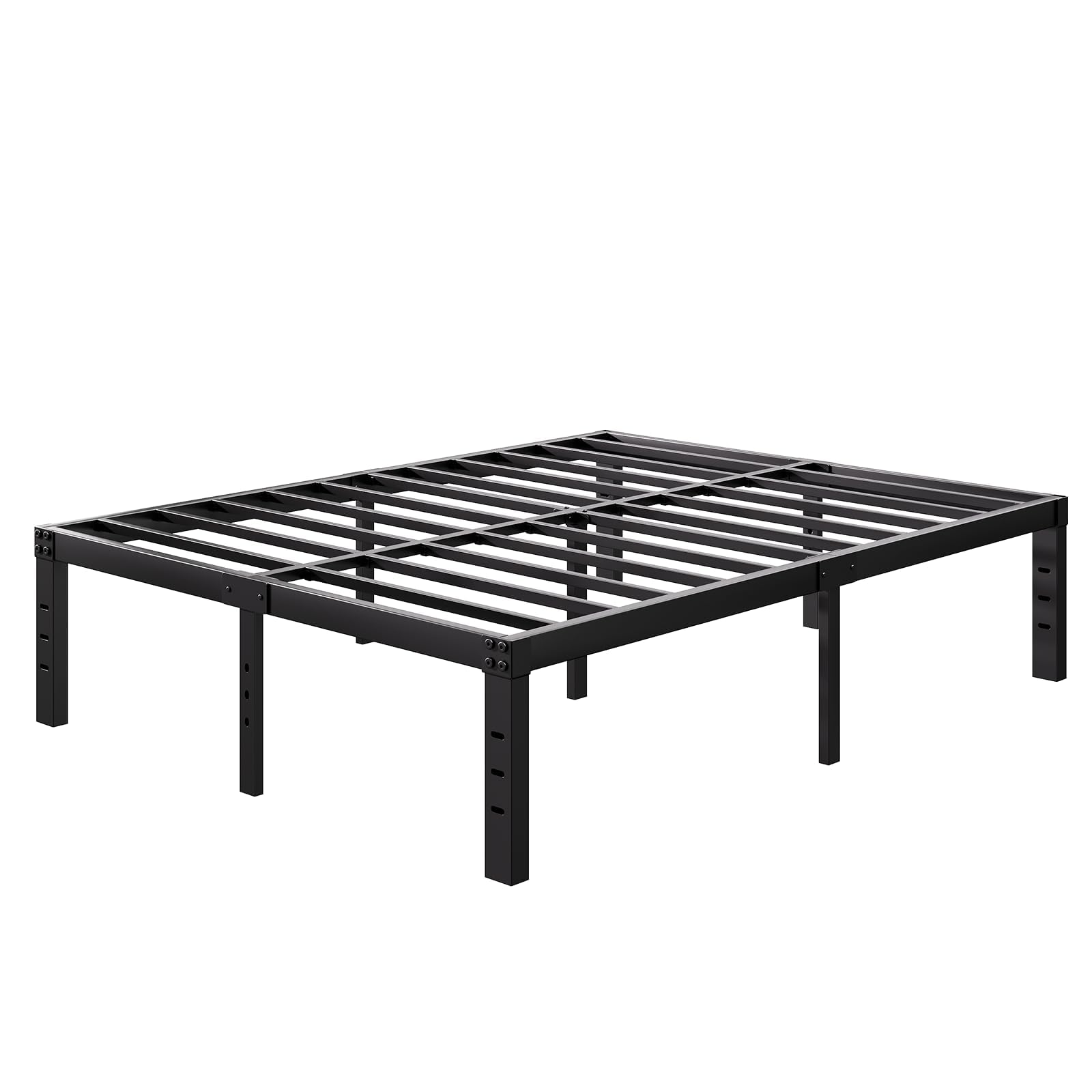 Bednowitz Queen Metal Platform Bed Frame, 12 Inch Queen-Size-Bed-Frame with Heavy Duty Steel Slats, Noise Free Mattress Foundation No Box Spring Needed, Easy Assembly, Black