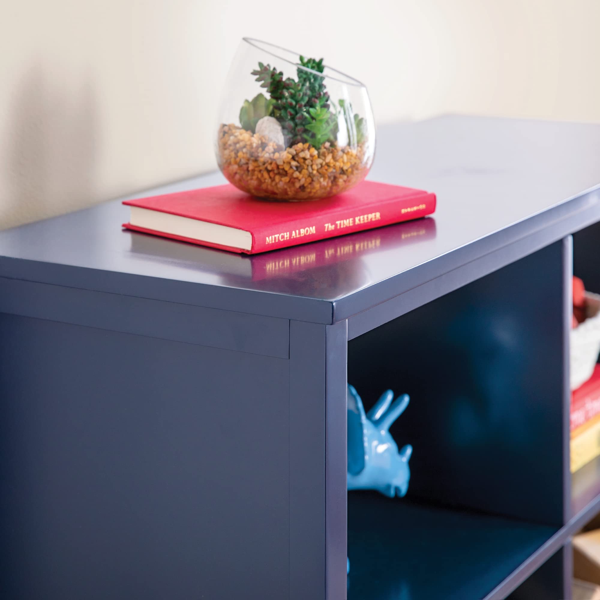 Martha Stewart Kids' Jr. Toy Storage Organizer with Bins - Navy: Wooden Multi-Purpose Bookcases and Toy Storage Organizer; Homeschool and Classroom Furniture