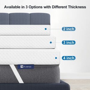 Avenco Twin Mattress Topper, 4 Inch Memory Foman Mattress Topper Cooling Gel Infused, Medium Firm Twin Size Topper with Washable Cover, CertiPUR-US Certified