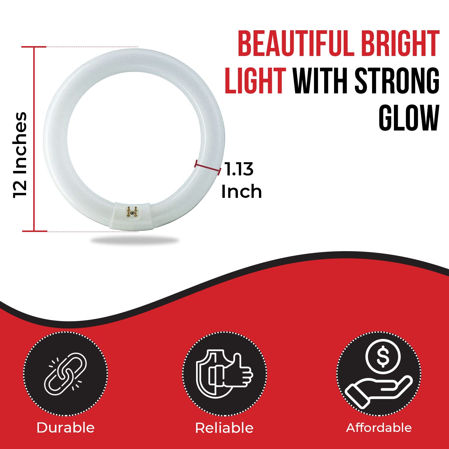 Bulbmaster FC12T9/CW 32 Watts 12 Inch Round T9 Fluorescent Circular Light Bulb, Cool White 4100K, FC12T9 1930 Lumens G10Q 4-Pin Base 32W Circline Ceiling Lights