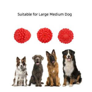 Gumney Dog Chew Toy for Aggressive Chewers Natural Rubber Dog Toy Balls for Medium Large Breeds for Dogs Training Teeth Cleaning (Red)