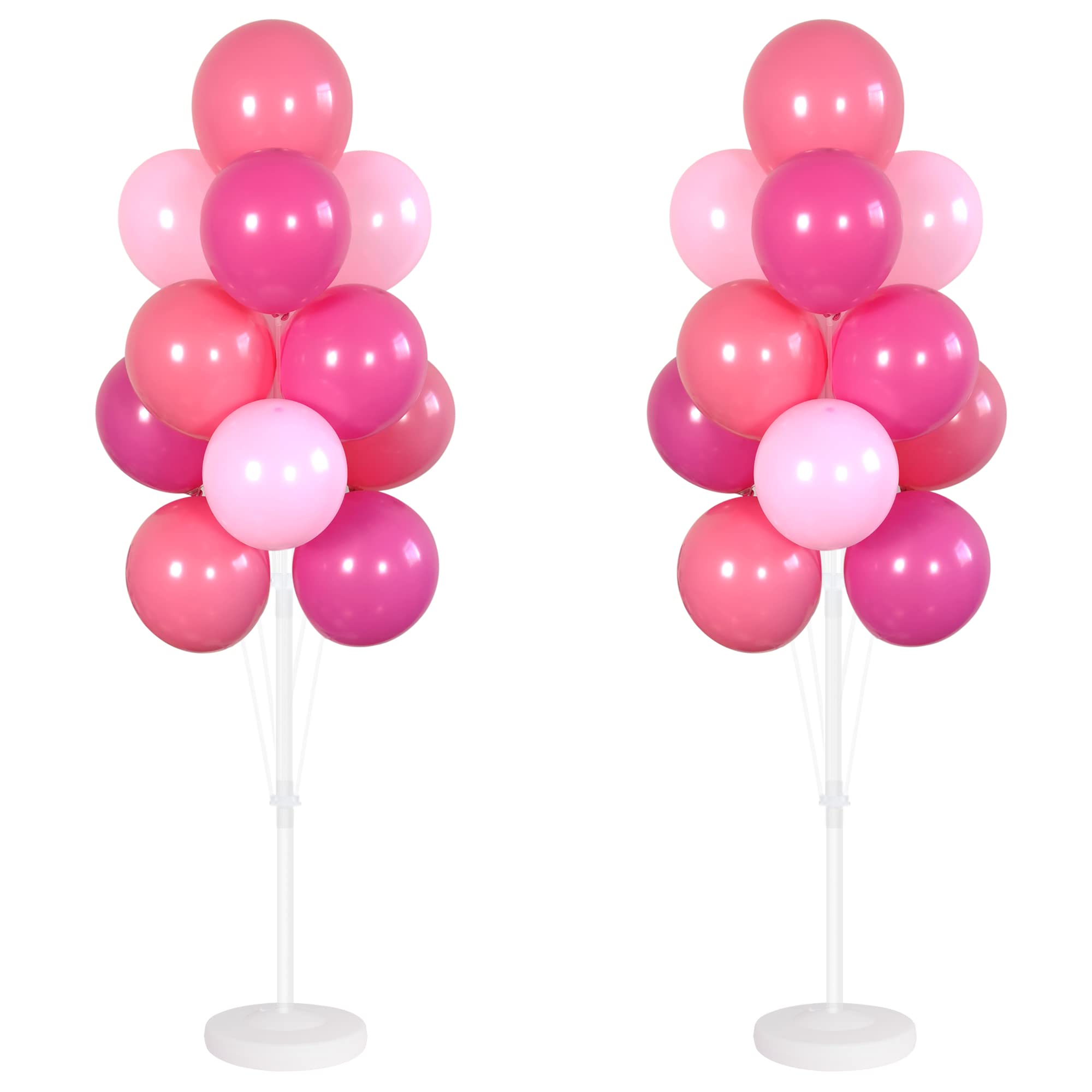 Balloon Column Kit Set of 2 With Balloons Included - Balloon Tower with Stand, Base, and Pole,Backdrop Decoration for Wedding, Baby Shower, Birthday Party, or Bachelorette Parties (Pink)