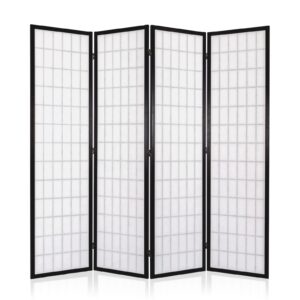 Salfanre Japanese Room Divider, 6 Panel Room Divider, Shoji Screen Room Divider, Folding Screen, Japanese Style, 5.6 Ft, Black