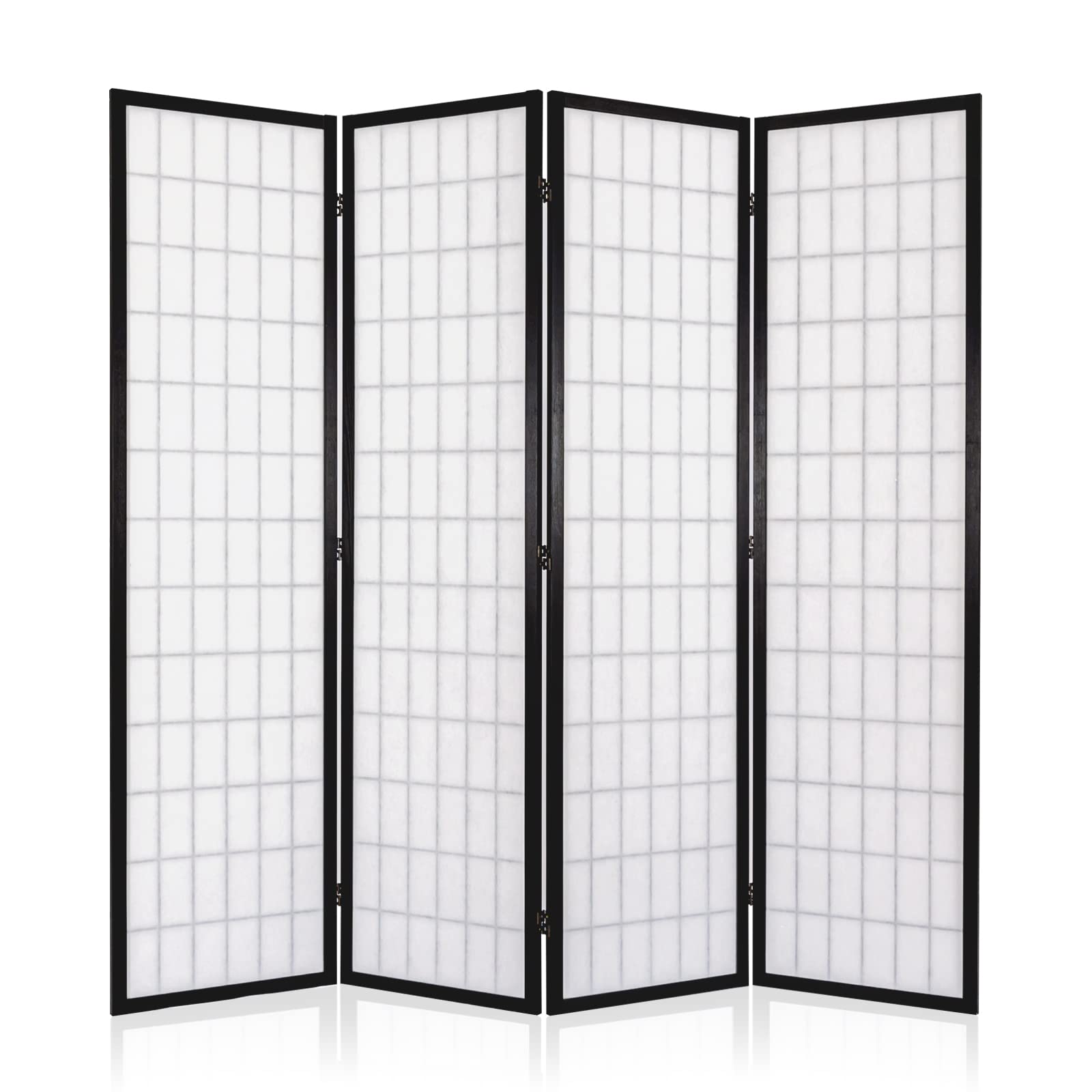 Salfanre Japanese Room Divider, 6 Panel Room Divider, Shoji Screen Room Divider, Folding Screen, Japanese Style, 5.6 Ft, Black