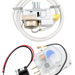 2198202 Cold Control Thermostat W10822278 Defrost Timer W10225581 Bimetal Thermostat Refrigerator Defrost Complete Kit Fit for Whirlpool Kenmore Refrigerators