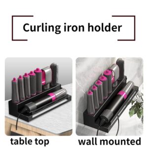 Lumclaw Wall mounted Dryer Hair Curler Storage Rack Suitable for Dyson Airwrap Bathroom Shelf Hair Care Tool Storage (A)