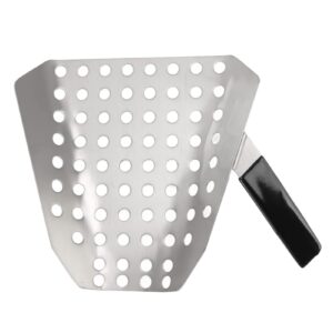 tnfeeon popcorn scoop ergonomic single handle utility serving scooper stainless steel fries scooper with holes for movie theater shop