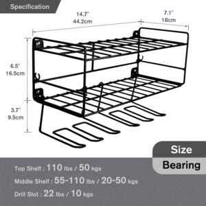 ACROMA 4-Layer Heavy-Duty Power Tool Organizer Wall Mount, Power Tool Storage Rack - Efficiently Organize and Display Tools(Black)