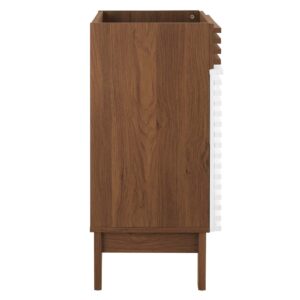 Modway Render 17" Particleboard Laminate Bathroom Vanity Cabinet in White/Walnut