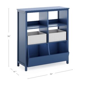 Martha Stewart Kids' Jr. Toy Storage Organizer with Bins - Navy: Wooden Multi-Purpose Bookcases and Toy Storage Organizer; Homeschool and Classroom Furniture