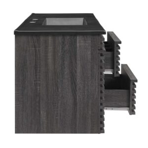 Modway Render 48" Wood Wall-Mount Bathroom Vanity - Charcoal/Black